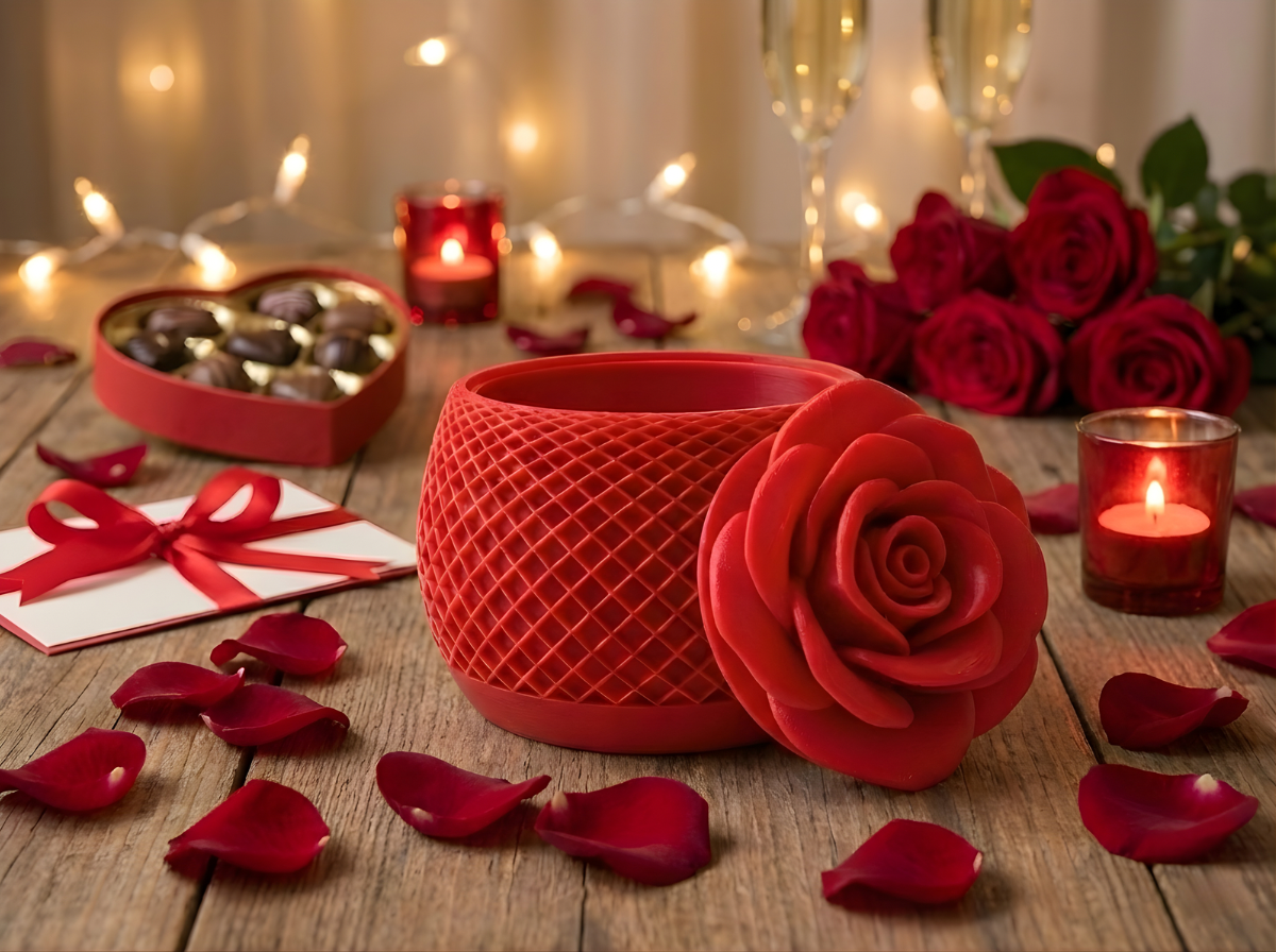 Caixa Porta-Joias Decorativa com Tampa em Rosa – Design Exclusivo