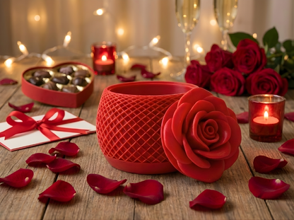 Caixa Porta-Joias Decorativa com Tampa em Rosa – Design Exclusivo