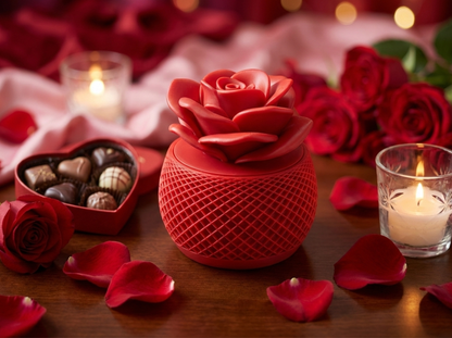 Caixa Porta-Joias Decorativa com Tampa em Rosa – Design Exclusivo