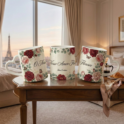 Caneca Premium "Amor em Paris" – Edição Especial São Valentim – 300ml