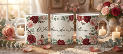 Caneca Premium "Amor em Paris" – Edição Especial São Valentim – 300ml